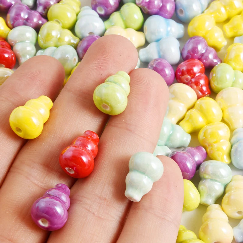 10/20/30PCS Colorful Ceramic Animal Beads – 2mm Hole Clownfish, Turtle, Star & Conch Shell for DIY Jewelry, Bracelets & Crafts