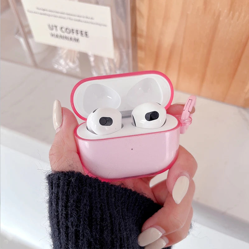 Fluorescent Candy Color Earphone Cover for Apple AirPods 1/2/3/4 & Pro 3 — Crystal Clear Soft TPU Transparent Protective Case