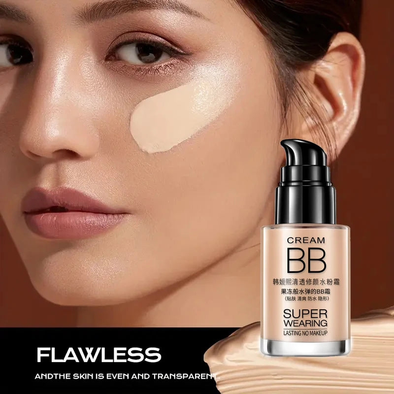Moisturizing BB Foundation Cream – Waterproof & Sweat-Proof Concealer with Long-Lasting Natural Coverage & Skin Isolation Effect