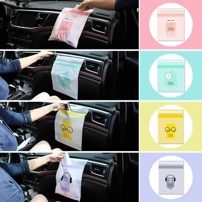 Car Trash Bag - Disposable Self-Adhesive Hanging Garbage Storage Bag for Auto Seat Back, Office and Kitchen Use
