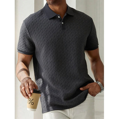 Men's Solid Color Polo Shirt - Summer Short Sleeve Breathable Streetwear Casual Top