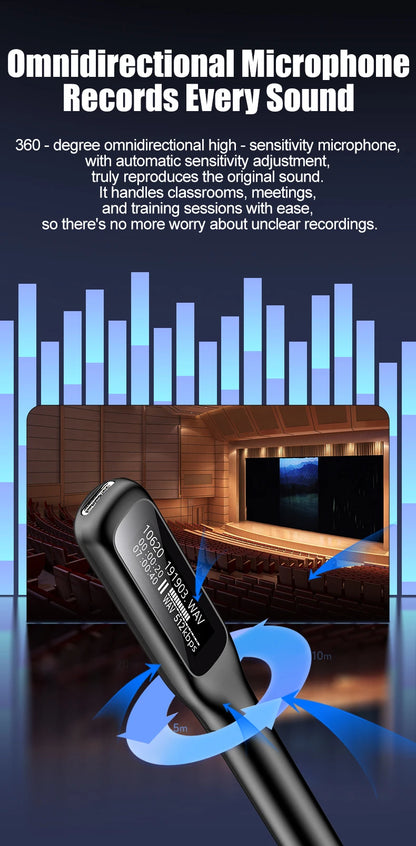 Famue 64GB Professional Meeting Recorder — 360° Omnidirectional, 1536kbps Lossless Audio, 25H Battery, HD Noise Reduction