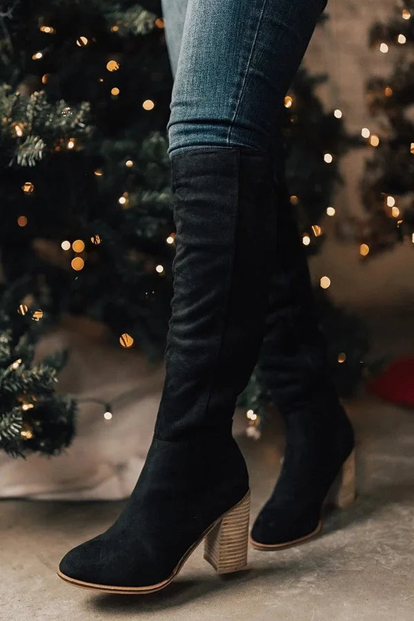 Women's Over-the-Knee High Heel Riding Boots — 2022 Side-Zipper Size 43