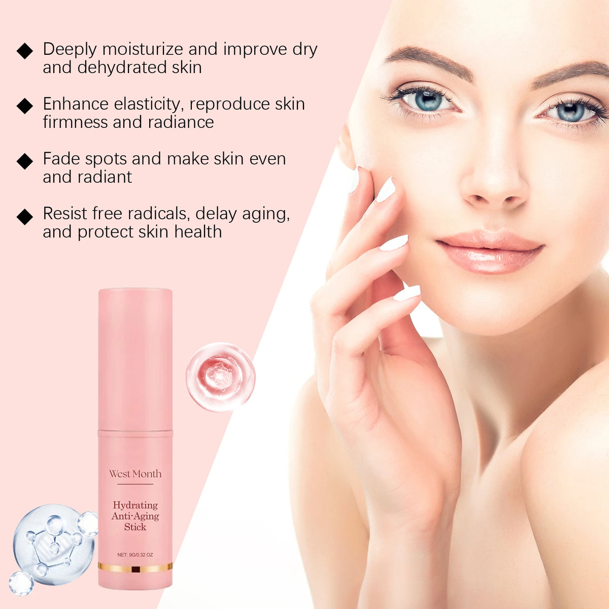 Moisturizing Multi Balm Stick - Collagen Hydrating Balm for Skin Firmness, Brightness, and Wrinkle Care