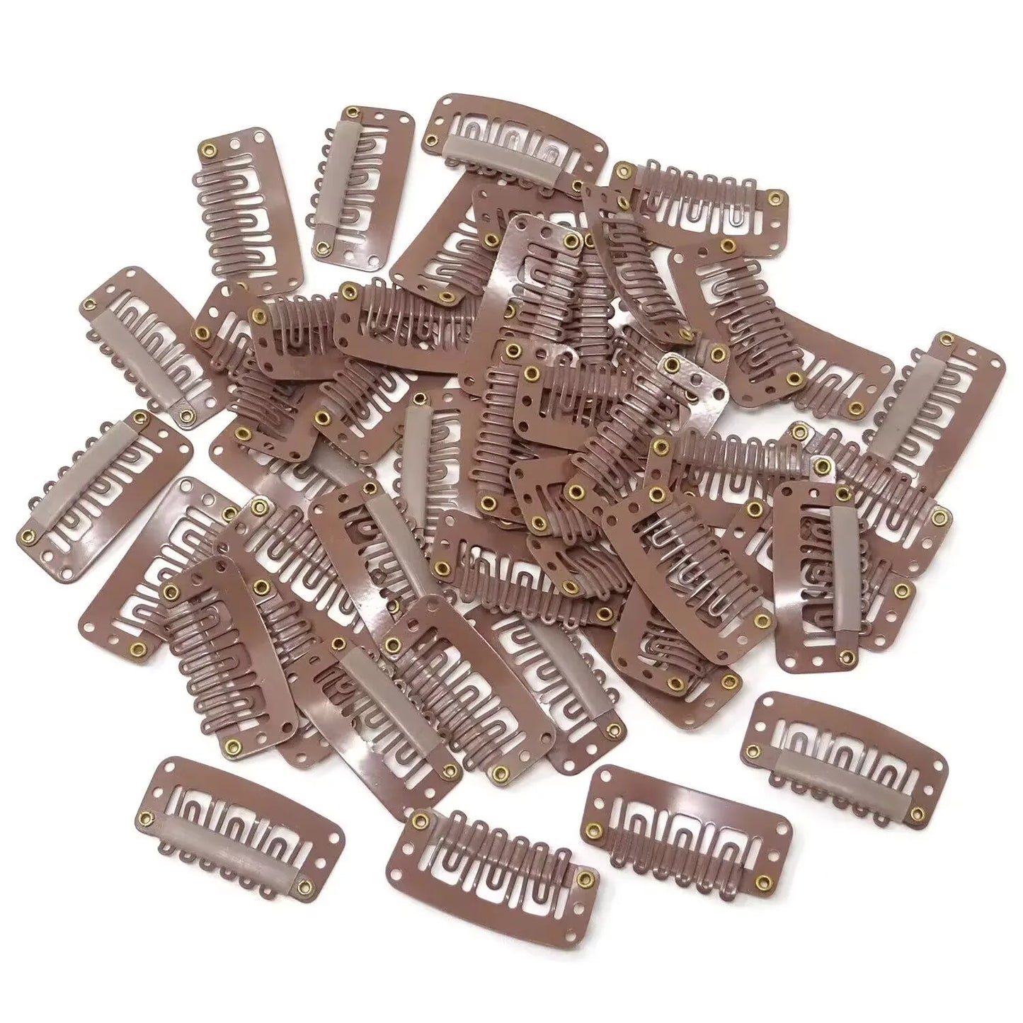 50PCS Hair Extension Snap Clips - 2.8cm Silicone Back Wig Clips for Clip-In Hair Extensions