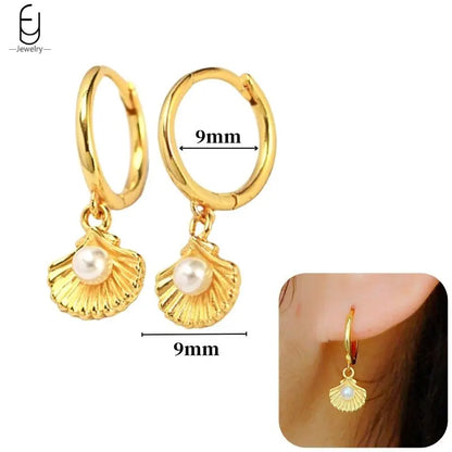 925 Sterling Silver Earrings for Women – Cute Starfish & Shrimp Pendant, Red Chili & Star Enamel Gold Fashion Jewelry