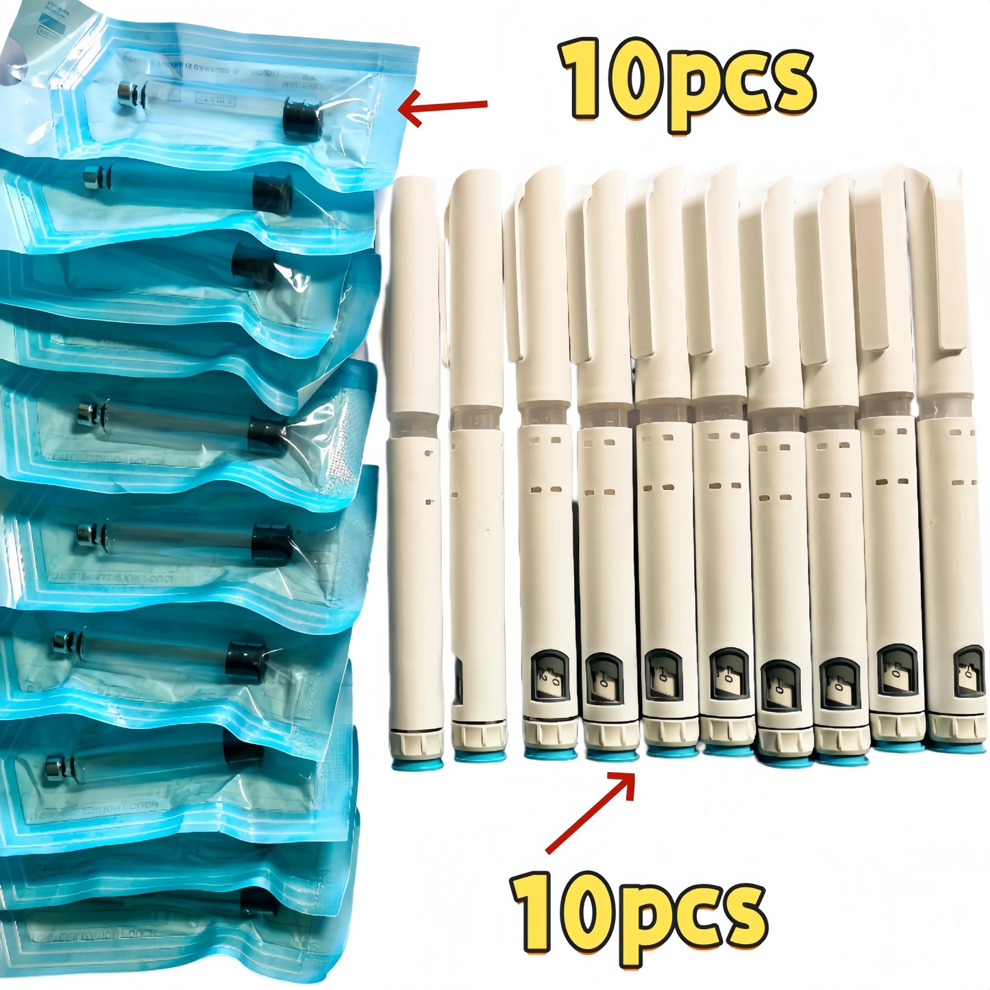 10PCS Disposable Injection Pens (Without Medication) — Individually Packaged Pre-Filled Pen Set