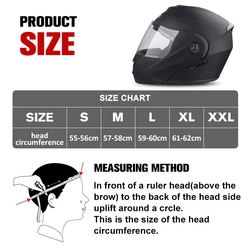 Uchoose Unisex Motorcycle Helmet – DOT Certified, Double Lens, Modular Flip Helmet with Visor, Cross-Section Safety