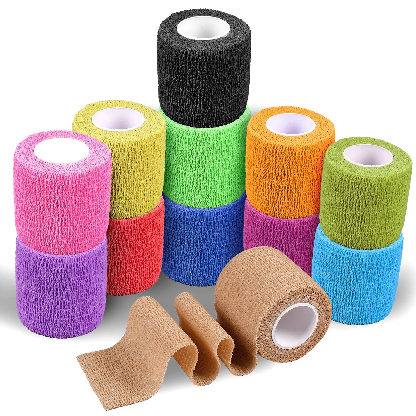 34-Color Tattoo Grip Bandage – Non-Slip, Waterproof, Disposable Elastic Non-Woven Fabric for Tattoo Supplies