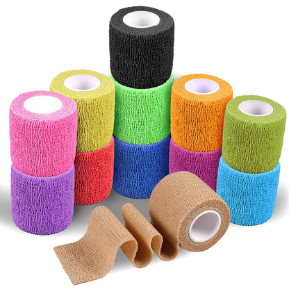 34-Color Tattoo Grip Bandage – Non-Slip, Waterproof, Disposable Elastic Non-Woven Fabric for Tattoo Supplies