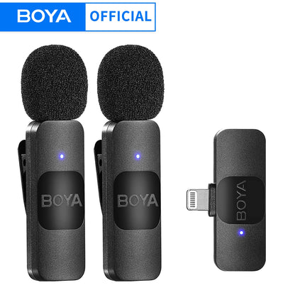BOYA BY-V Wireless Lavalier Microphone – Professional Mini Mic for iPhone, iPad, Android, Live Broadcast, Gaming, Recording & Vlog