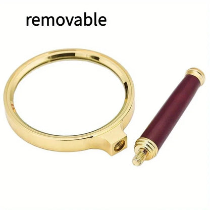 Metal Handheld Magnifying Glass 3–5X – High-Definition Reading Loupe for Science Experiments, Outdoor Use & Sunlight Observation