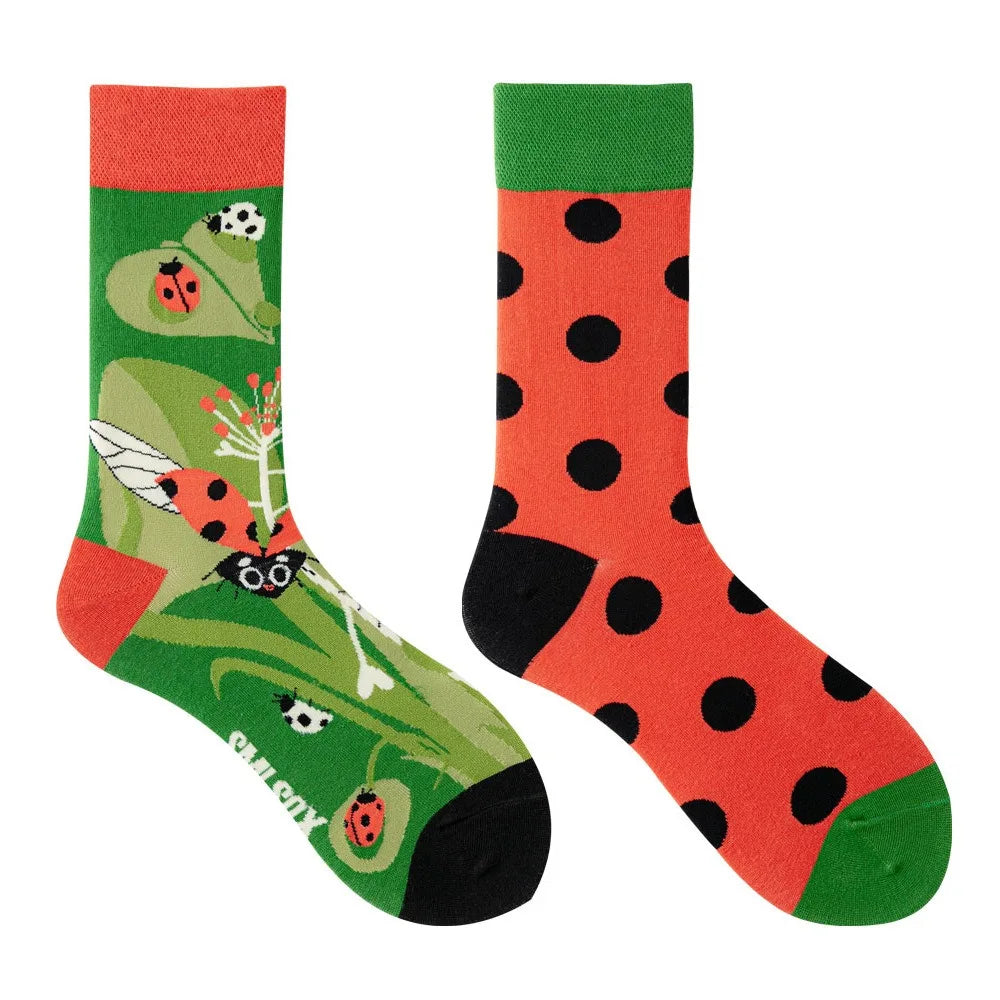 Unisex AB Tide Animal Cotton Socks – Colorful Cat, Dog, Koala, Cow Crew Socks for Men & Women, Four Seasons Gift
