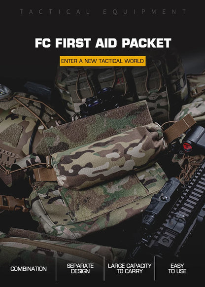 Tactical Trauma Pouch Roll 1 – IFAK Individual First Aid Kit EDC Medical Rapid Belt Bag for Airsoft, Hunting & Plate Carrier Gear