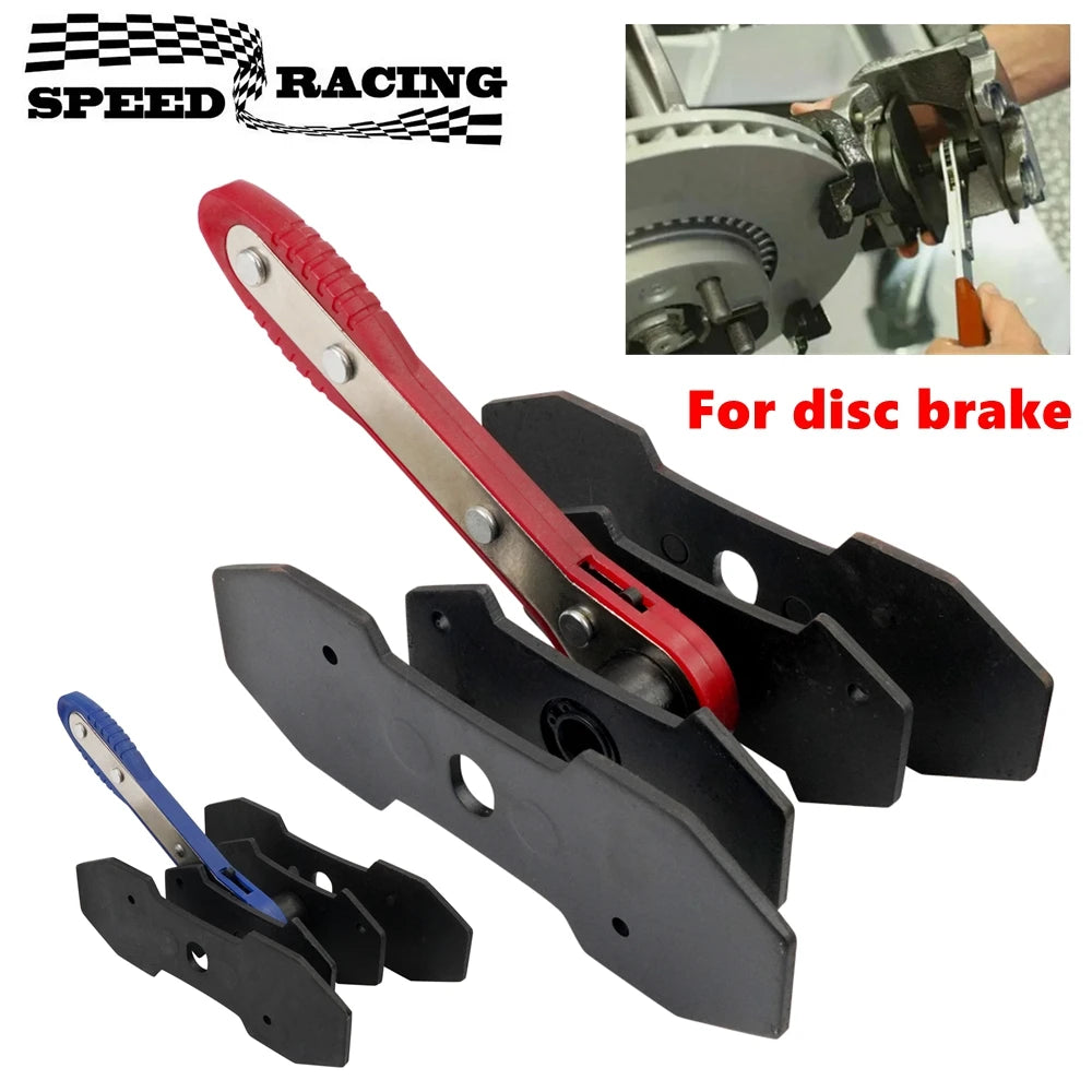 360° Swivel Ratchet Brake Caliper Press Tool with Piston Spreader & 2 Steel Plates for Disc Brake Repair