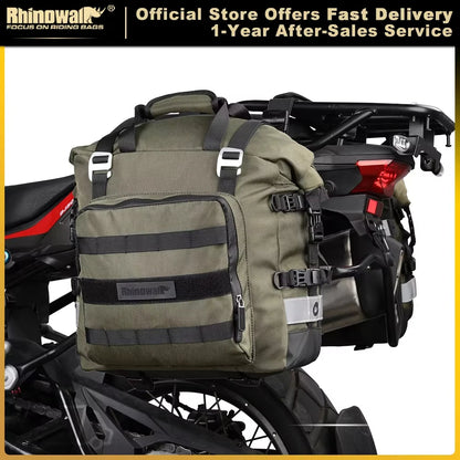 Rhinowalk Motorcycle Saddlebag 20L-30L – Universal Side Bag with Removable 100% Waterproof Inner Liner for Travel Motorbike Luggage