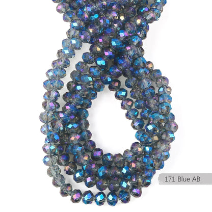 Austria Crystal Rondelle Beads - 2mm/4mm/6mm/8mm Faceted Glass Spacer Beads for DIY Jewelry & Bracelet Making