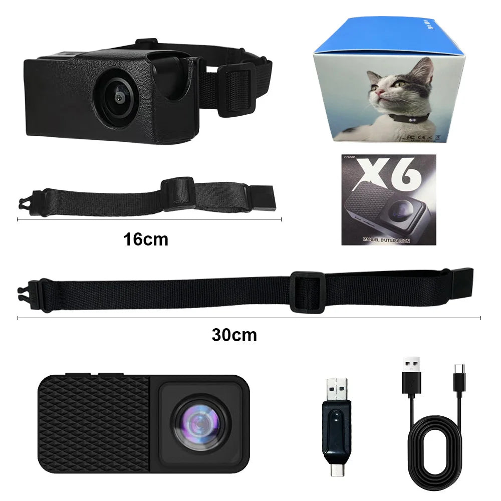 1080P HD Pet Collar Camera - Wireless No-WiFi Video Recorder for Dogs and Cats, Portable Pet Camera Gift