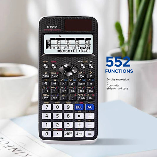 552-Function Scientific Calculator Multifunction Student Exam Calculator High-End Portable Math Learning Tool Economical Design