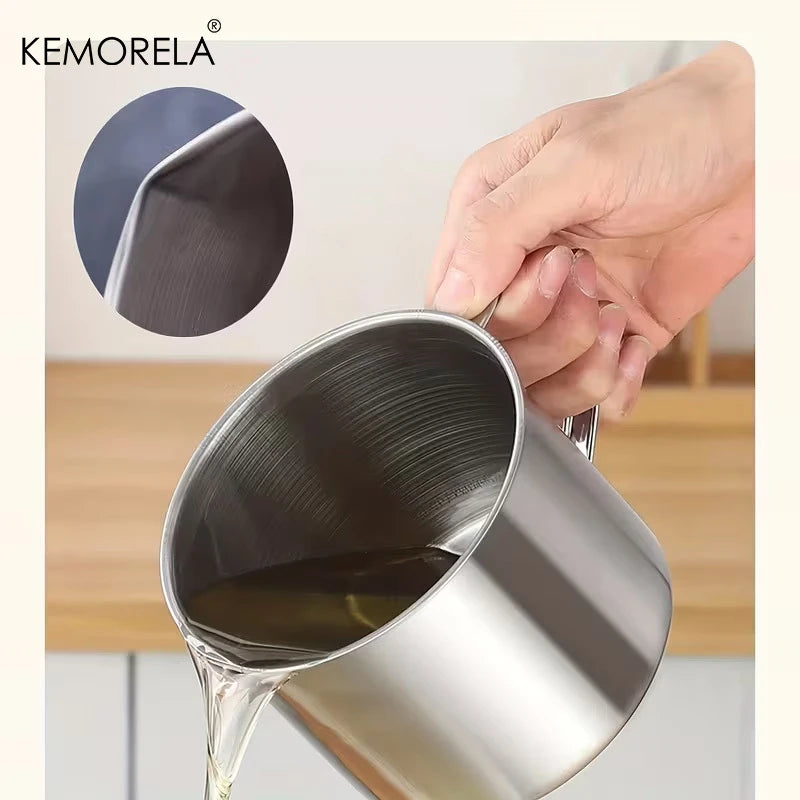 Stainless Steel Oil Filter Pot - 1.1L/1.3L Cooking Oil Strainer Container with Lid & Heat Resistant Fat Separator