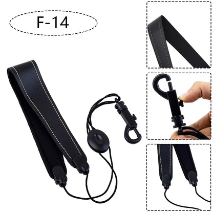 Saxophone Neck Strap - Adjustable Leather Universal Fit for Soprano, Alto, Tenor Sax with Secure Closed Hooks
