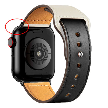 Leather Band for Apple Watch Ultra 2 – Compatible 49mm/45mm/44mm/41mm/40mm/38mm, Wrist Bracelet Strap for iWatch Series 3–9, SE, 4, 5, 6, 7, 8 & 9