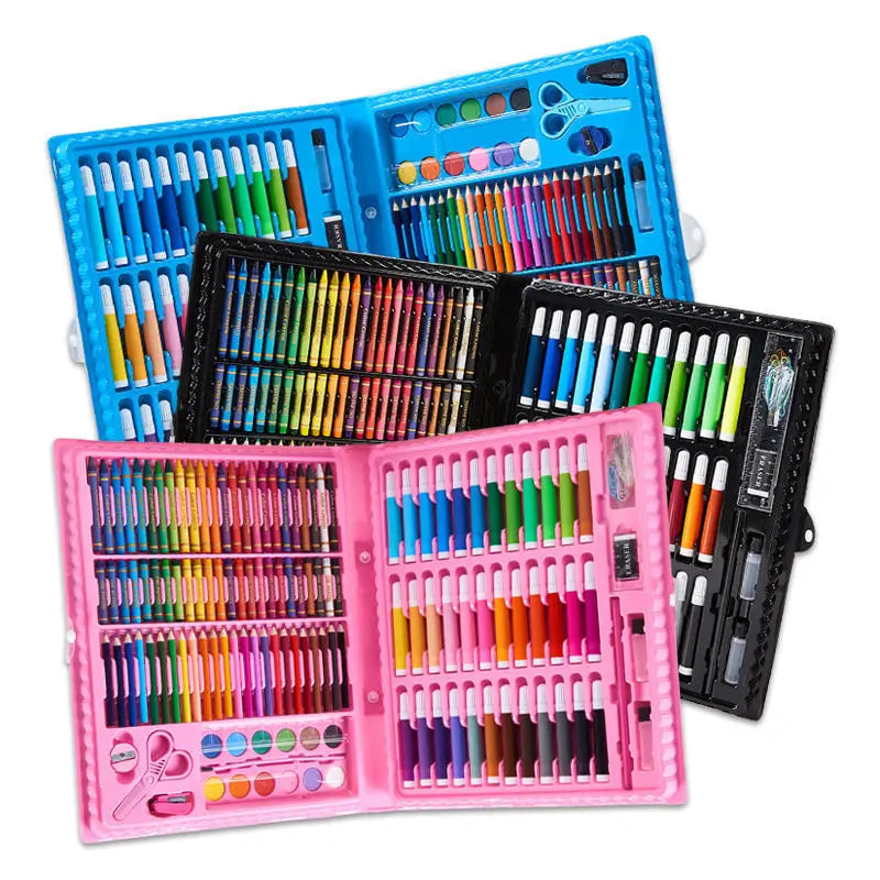 Children's Drawing Set – 208/150/86PCS Sketch & Doodle Art DIY Toolkit with Portable Case, Non-Toxic Gift for Kids