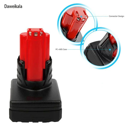 TURPOW 12V 6000mAh Rechargeable Battery for Milwaukee M12 Tools – Compatible with 48-11-2401, 48-11-2402, 48-11-2411, MIL-12A-L