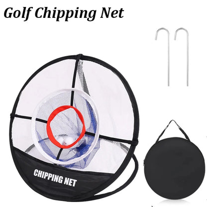 Pop-Up Golf Practice Chipping Net with Hitting Mat – Portable Folding Training Target Net for Swing Accuracy and Golf Practice Drills