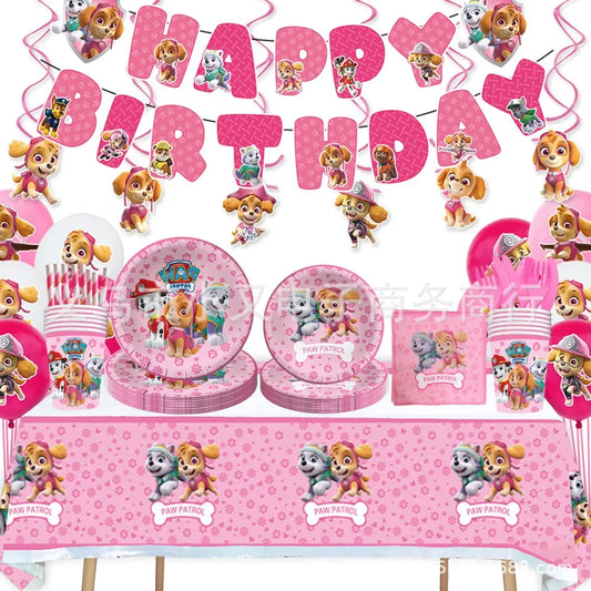 Pink Paw Patrol Party Supplies for Girls – Skye Balloons, Cups, Plates & Tablecloth for Birthday & Baby Shower