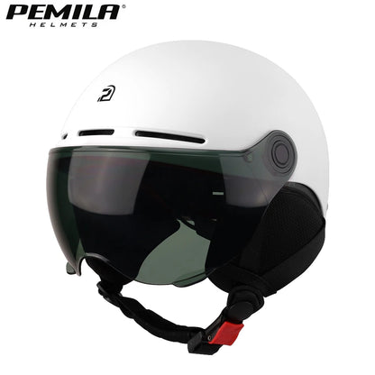 PEMILA Full Edge Wrap Cycling Helmet – MTB & Road Bike Helmet with Goggles, Ear Protection, for E-Bike & Bicycle