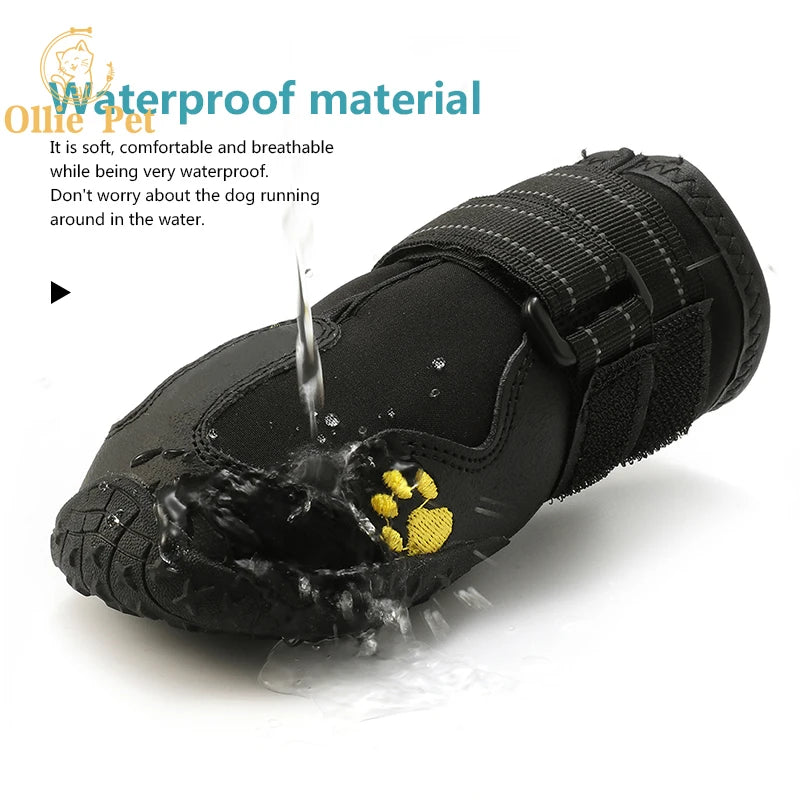 Dog Shoes Waterproof Rain Boots — Anti-Slip, Warm Snow & Reflective Protection for Small and Large Pets