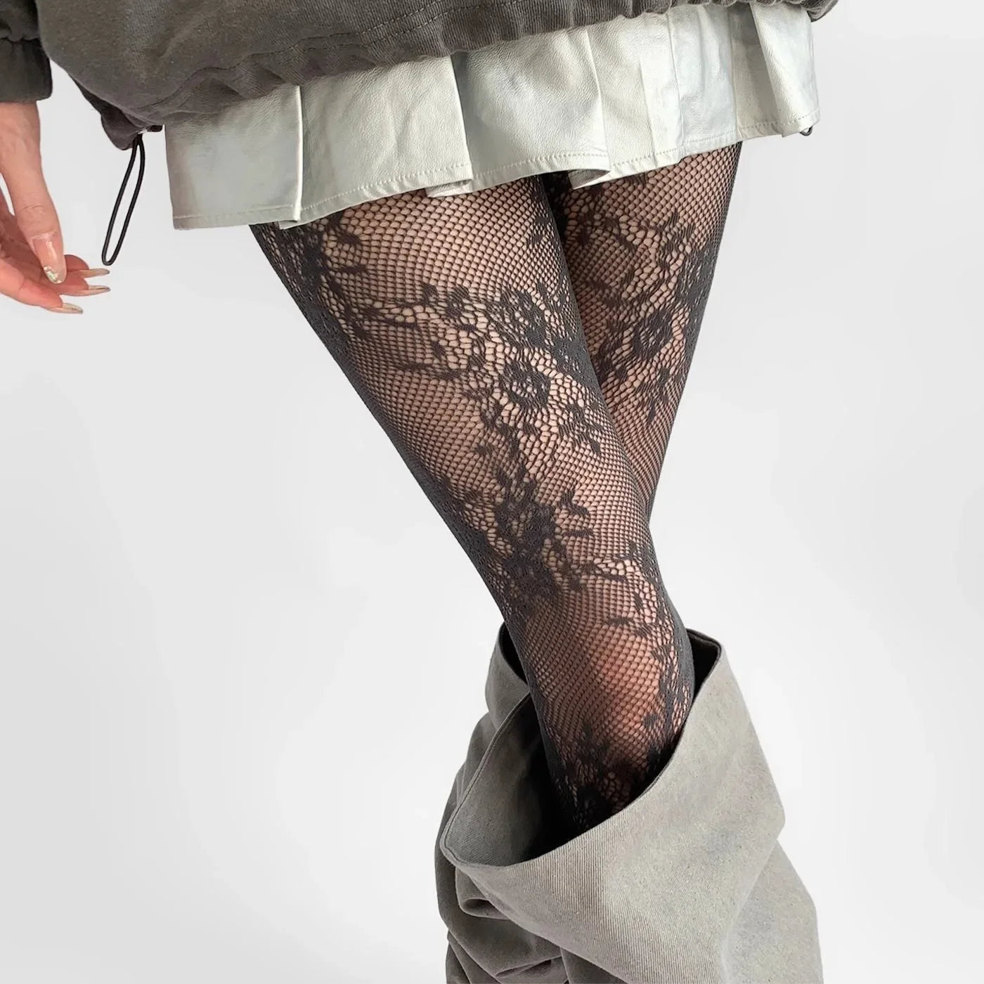 Women’s Lace Floral Thigh High Tights - 2025 Sexy Mesh Fishnet Stockings Lingerie Hosiery Pantyhose