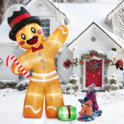 OurWarm 12FT Giant Gingerbread Inflatable – Outdoor Christmas Decoration for Lawn, Garden, and Holiday Display