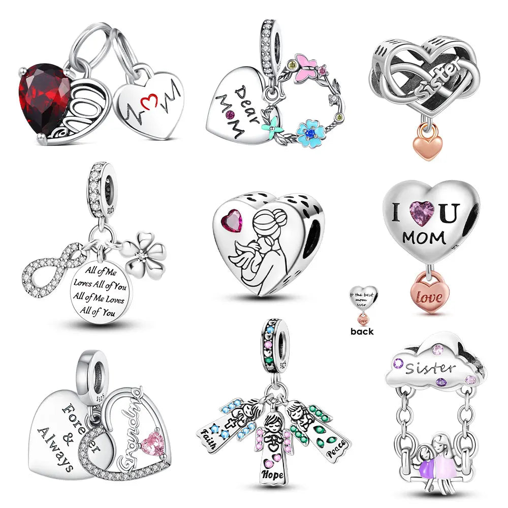 925 Sterling Silver Robot & Sea Turtle Charms Pendant — Moon Bead Bracelet Accessory, DIY Fashion Jewelry Gift for Women