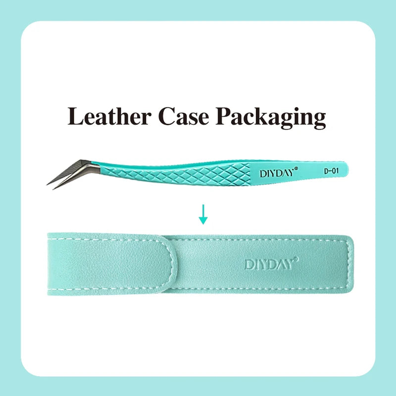 DIYDAY Anti-Slip Tweezers — High-Density Fiber Tip for Eyelash Extensions & Eyebrow Precision Beauty Tools