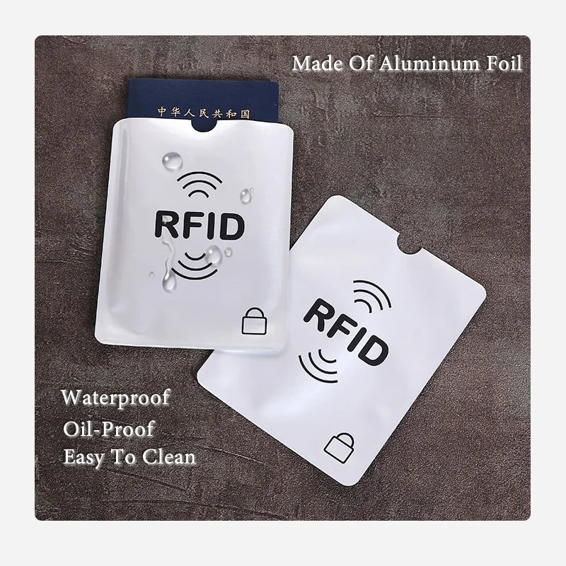 10PCS RFID Card Protector Sleeves - Anti Scan NFC Blocking Aluminum Foil Credit Card Holder