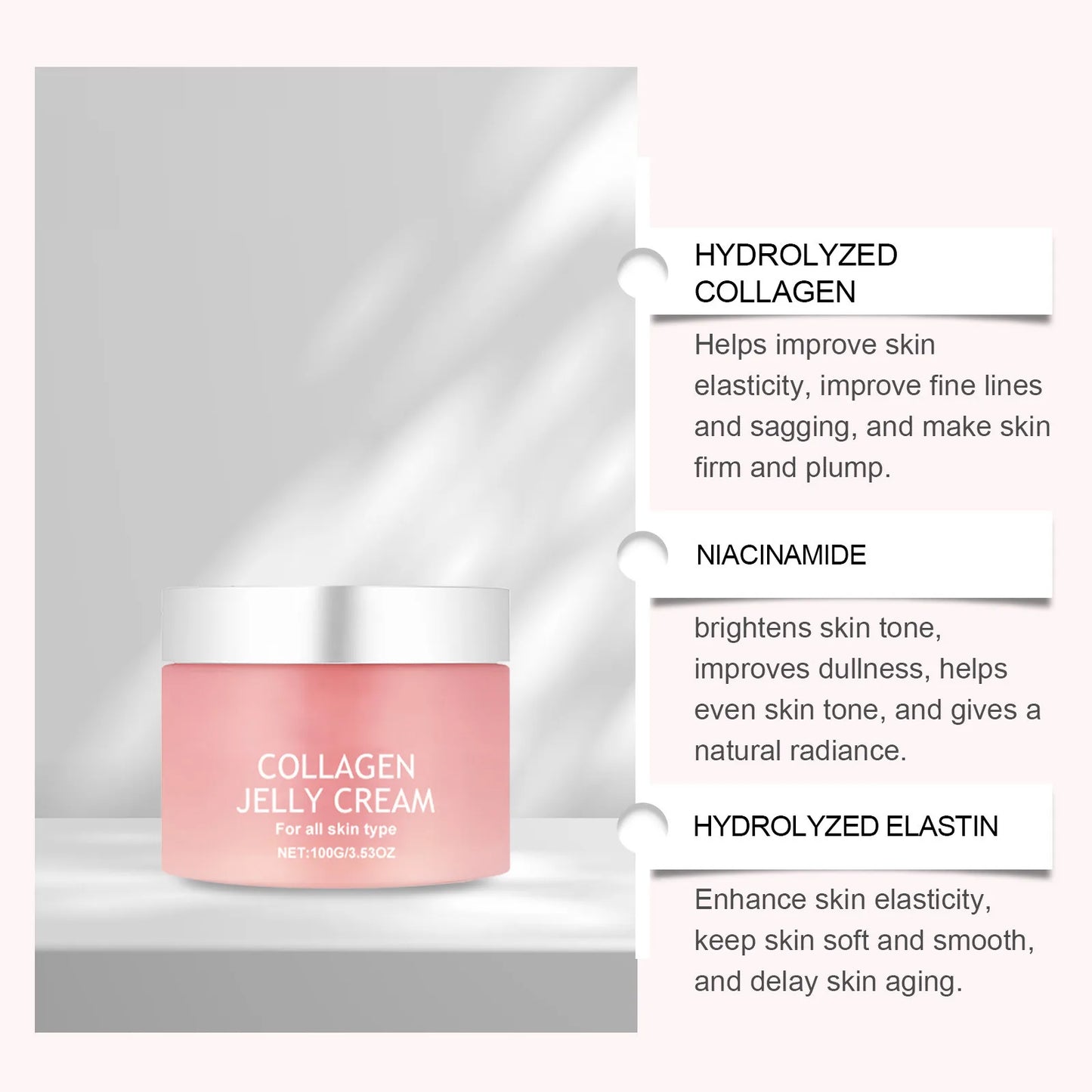100g Collagen Jelly Cream – Anti-Aging, Hydrating & Skin Tightening Face Care for Wrinkles