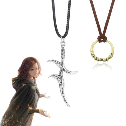 Melina Sword Dagger Necklace - Black Knife Game Cosplay Jewelry & Prop