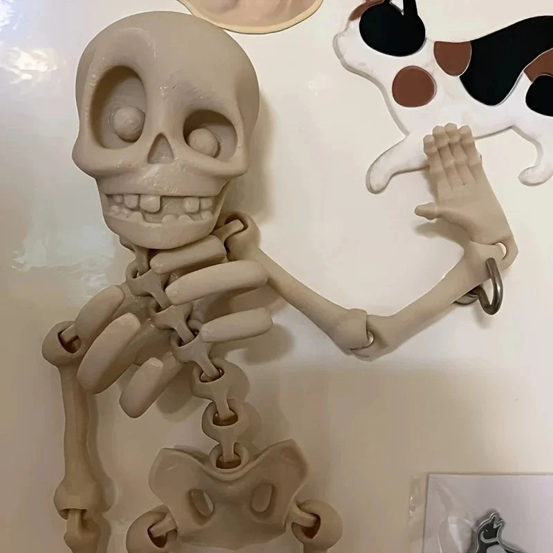1Pc Magnetic Poseable Skull – Funny Halloween & Easter Fridge Magnet, Quirky Kitchen and Home Decor