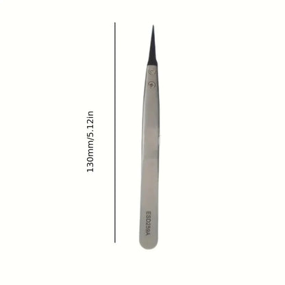 ESD Safe Precision Tweezers - Anti Static Metal Tip Tool for Electronics Repair and Jewelry Crafting
