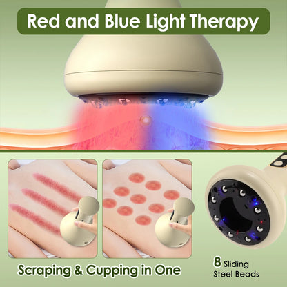 USB Rechargeable Abdominal Massager - Hot Compress, Guasha & Cupping Massage Tool for Arms, Legs & Body