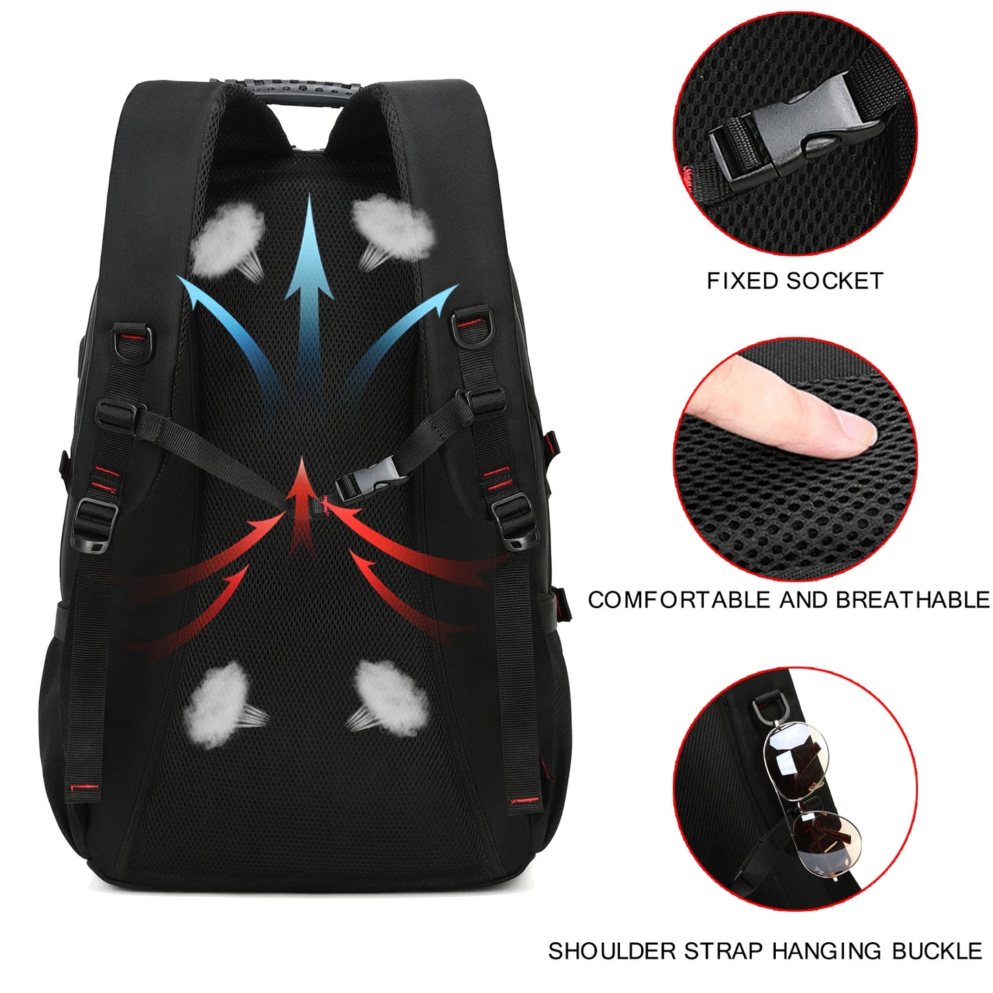 Men's 50L Waterproof Travel Backpack | Large Capacity Hiking and Camping Backpack | Carrying Bag with Shoe Compartment