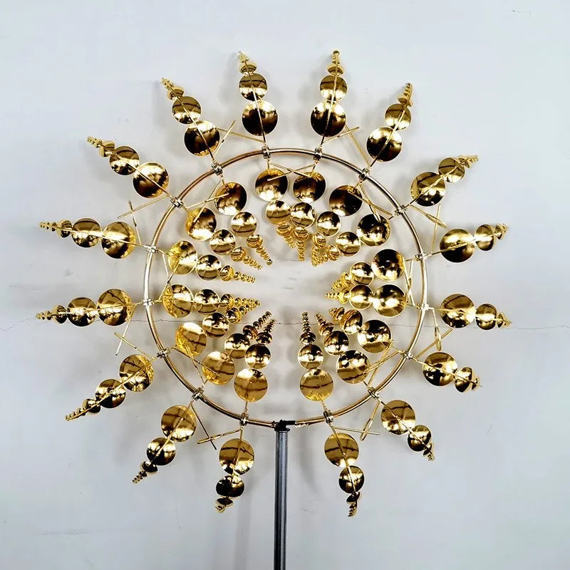 Outdoor Metal Wind Spinner – Rotating Windmill Garden Decoration & Yard Art