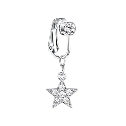 Faux Belly Ring - Non-Piercing Clip-On Navel Button Body Jewelry Belly Piercing Accessory
