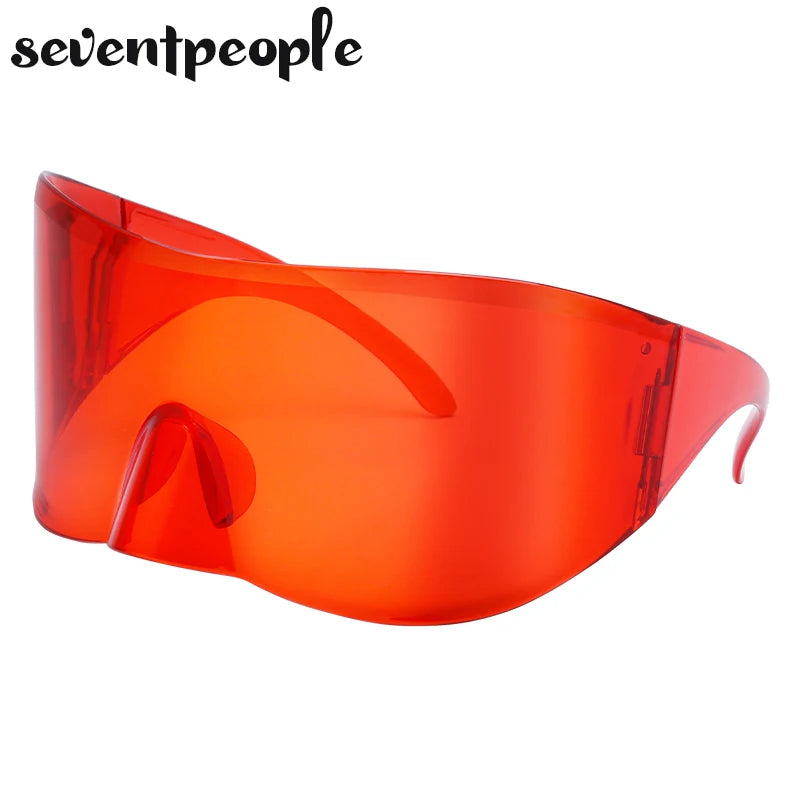 2024 Luxury Brand Mask Rectangle Sunglasses - Oversized Punk Steampunk Y2K Designer Shield Goggles for Women & Men