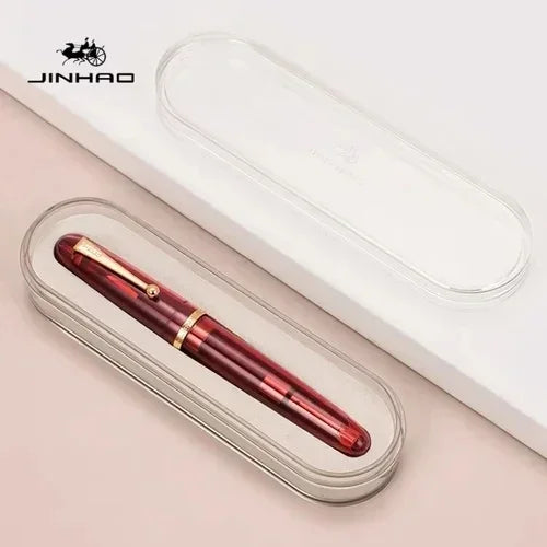 Luxury JinHao 9019 Dadao Fountain Pen – Transparent Acrylic Spin Design, 40mm Nib for Office & School Writing Supplies
