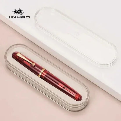 Luxury JinHao 9019 Dadao Fountain Pen – Transparent Acrylic Spin Design, 40mm Nib for Office & School Writing Supplies