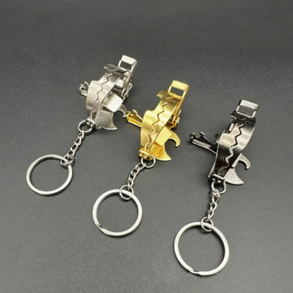Mini Mouse Trap Keychain - Stainless Steel Clip Key Ring, Novelty Bag Charm, and Creative Gift Accessory