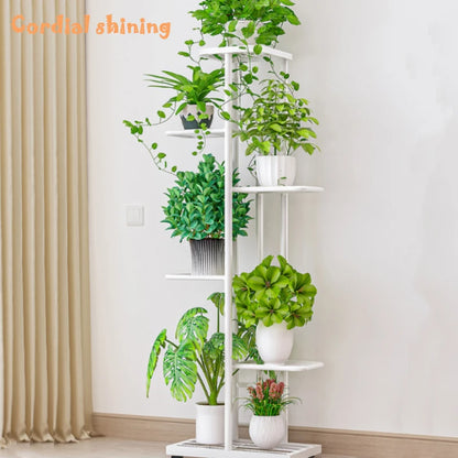 Cordlal Iron Plant Stand 6/7/8-Layer Flower Pot Holder Rack Organizer for Home Garden Decor